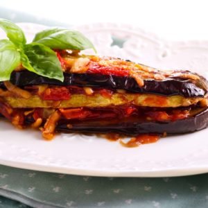 Eggplant and zucchini in tomato sauce