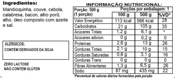 CREME DE MANDIOQUINHA COM BACON, CALABRESA, COUVE E ALHO-PORÓ - Imagem 2