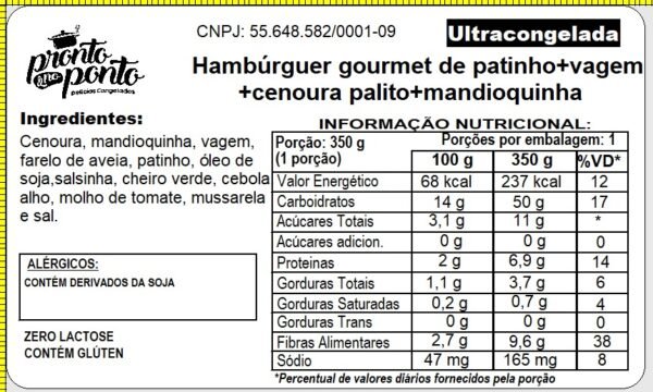 HAMBÚRGUER GOURMET DE PATINHO + VAGEM + CENOURA PALITO + MANDIOQUINHA - Imagem 2
