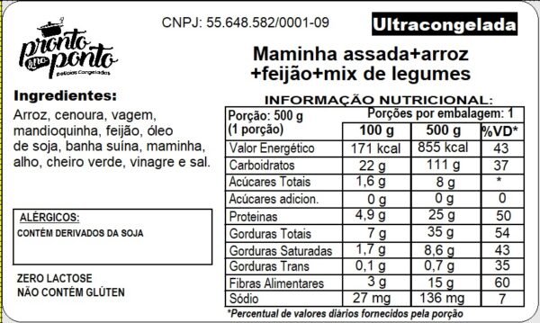 MAMINHA ASSADA + ARROZ+ FEIJÃO + MIX DE LEGUMES - Imagem 2
