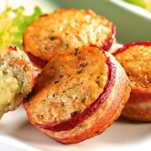 MEDALHÃO DE FRANGO COM BACON AO MOLHO DE MARACUJÁ