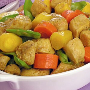 SASSAMI DE FRANGO + MANDIOQUINHA + CENOURA + VAGEM